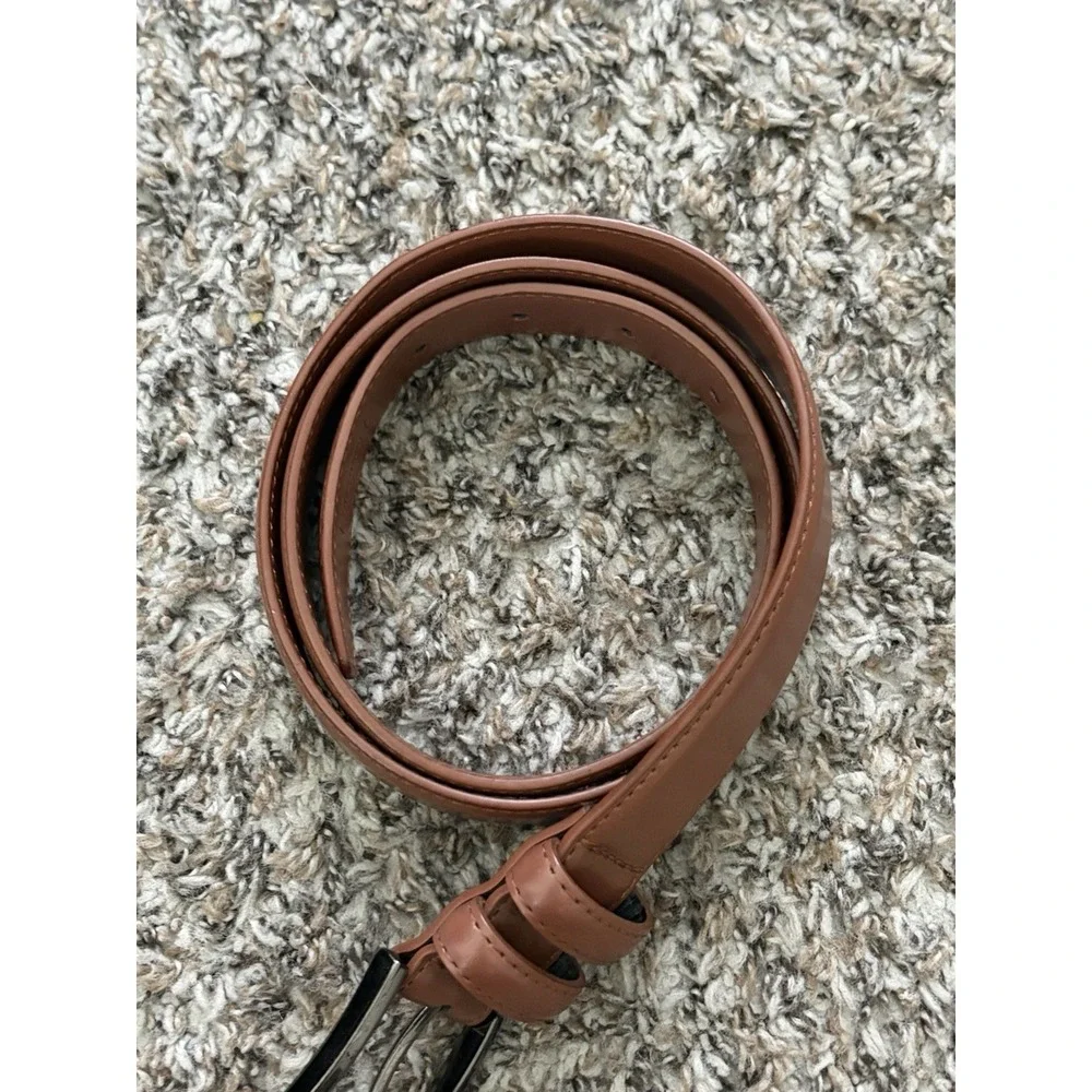 Marino Avenue Italian Leather Belt Dress Belt Men's Sz 34 Light Chocolate Brown